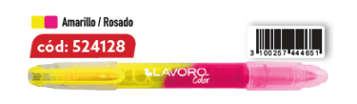 DESTACADOR DOBLE PTA BISEL AMARILLO/ROSADO
