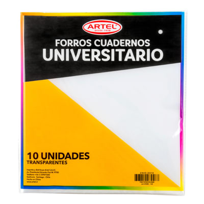 BOLSA CON 10 FORRO CUAD UNIV TRANSPARENTE