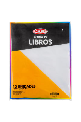 BOLSA CON 10 FORRO LIBRO UNIV TRANSPARENTE