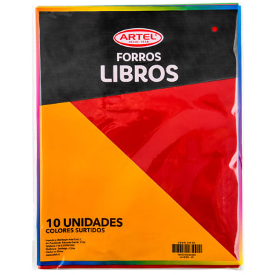 BOLSA CON 10 FORRO LIBRO COLORES