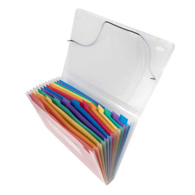 Carpeta Transp con Fuelles de Colores