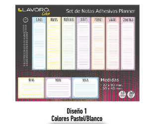 SET NOTAS ADH.PLANNER 10U 20HJ C/U DIS 1