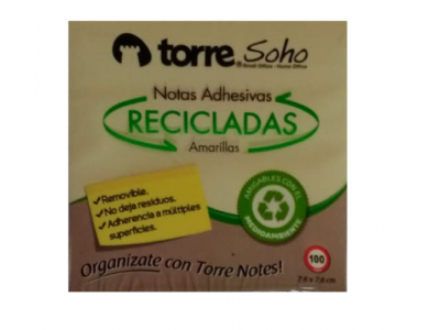 TORRE NOTE RECICLADO AMAR. 7.6X7.6 100H
