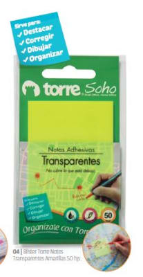 BL.TORRE NOTES TRANSP. AMAR. 7.6X5 50H