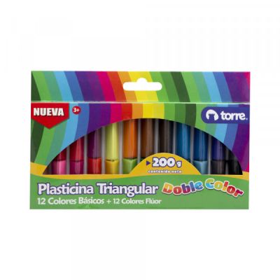 PLASTICINA DOBLECOLOR TRI 24 COL TORRE