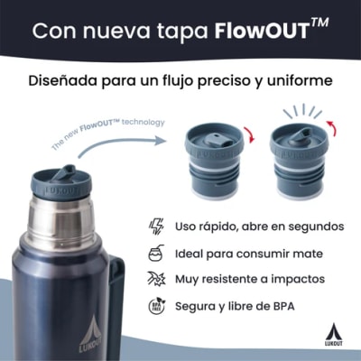 Termo FlowOut 1300 ml Negro