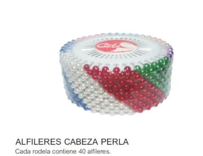 ALFILERES CABEZA REDON.PERLA 40 UN.