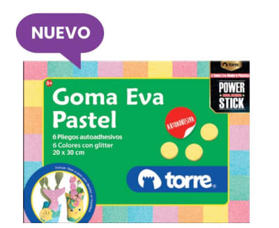 BOLSÓN GOMA EVA PASTEL C/ STICKER TORRE