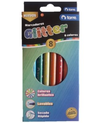 PLUMONES GLITTER 8 COL TORRE