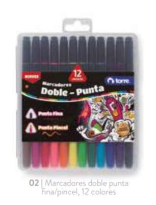 MARCADORES PUNTA FINA+PINCEL 12 COL TORR