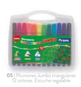 PLUMONES JUMBO TRIANGULARES 12 COL TORRE