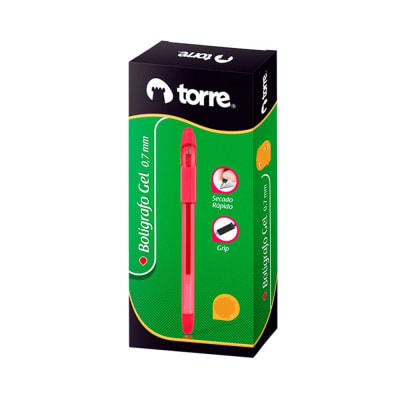 BOLÍGRAFO GEL QUICK DRY 0.7MM ROJO TORRE