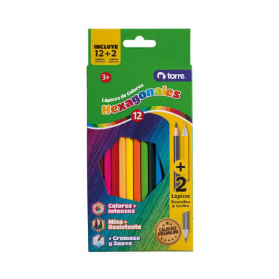 LAPICES 12COL HEXAG+GRAF+2METALIC TORRE