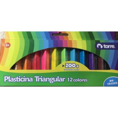 PLASTICINA TRIANGULAR 12 COLORES