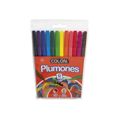 PLUMONES DIBUJO 12 COLORES COLÓN