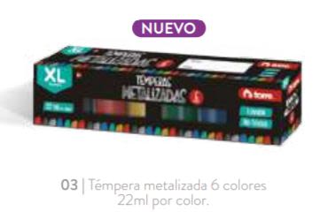 TEMPERA METALIZADA 6 COL TORRE