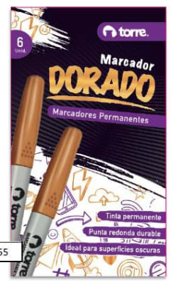 MARCADOR PERM. DORADO TORRE UNIDAD