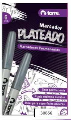 MARCADOR PERM. PLATEADO TORRE UNIDAD