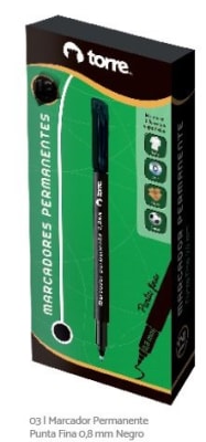 MARCADOR PERM PTA FINA 0.8 MM NEGR TORRE