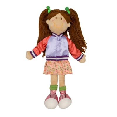 Muñeca de tela Josefa chaqueta lila