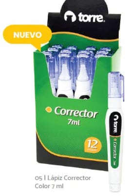 LÁPIZ CORRECTOR 7ML TORRE