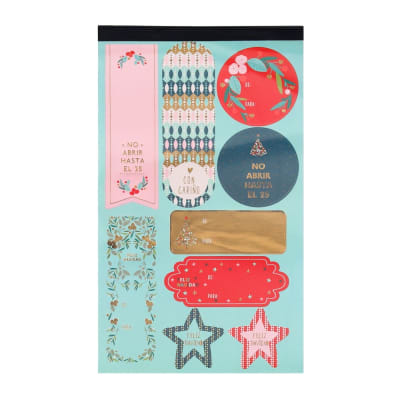 BLOCK ETIQUETAS ADHESIVAS 14,9X29 CM NAVIDAD CASAIDEAS