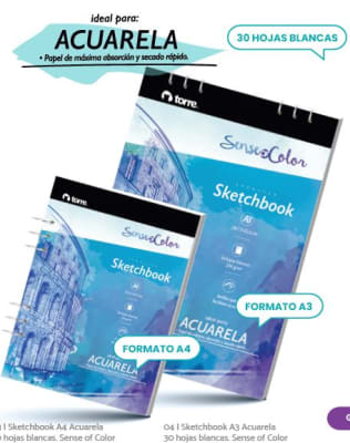 SKETCHBOOK A3 ACUARELA 30H TORRE