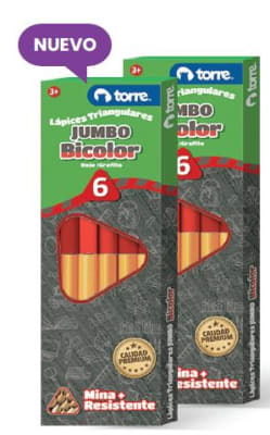 LAP. JUMBO BICOLOR GRAFITO-RO 6UNI TORRE