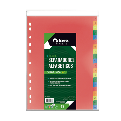 SEPARADOR CARTA CARTULINA AZ TORRE