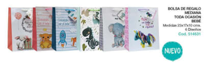 BOLSA DE REGALO TODA OCASION BEBE MEDIANA 23X17x10CM. NOBEL GIFT