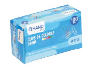 CLIPS 50 MM..COLORES.100 UNIDADES HAND