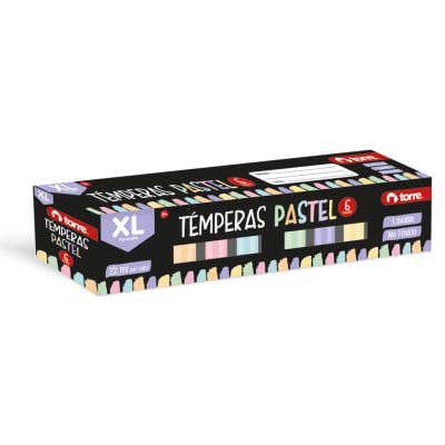 TÉMPERAS 6 COL PASTELES TORRE