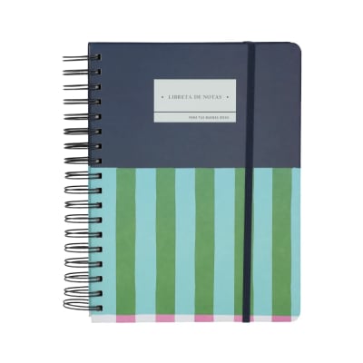 Cuaderno 1/2 oficio 21x24 cm lineas verdes y celestes