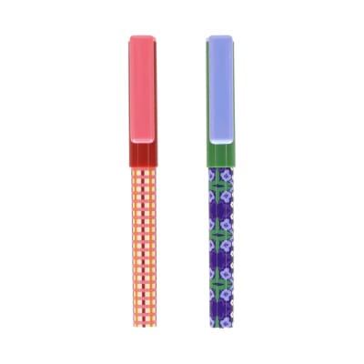 Set de 2 bolígrafos con diseño rosa y celeste