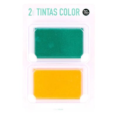 Set 2 tintas colores verde y amarillo