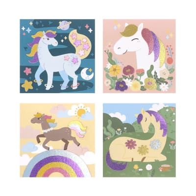 Set Creación Láminas Decorativas Glitter Unicornio