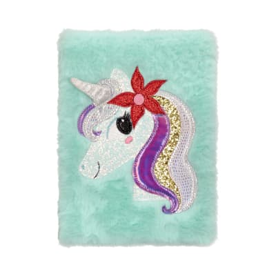 LIBRETA CON TAPA DE PELUCHE A5 UNICORNIO CALIPSO