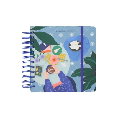 LIBRETA ESPIRAL  160H 17X17 AZUL