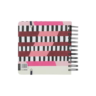 Libreta espiral 160 hojas con líneas y cuadros pop rosa