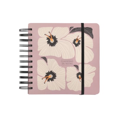 CUADERNO 17X17 FLORES BLANCAS