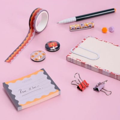 Set de accesorios para escritorio flores