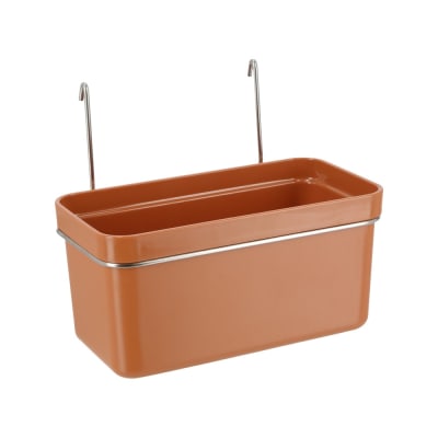 CANASTO DE PLÁSTICO ABS CON SOPORTE COLGANTE 25,5X15X21,5 CM CAFÉ