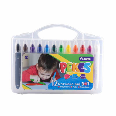 CRAYONES GEL 3 EN 1 12 COL PEKES