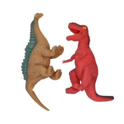 SET DINO APRETABLE DINO CAFÉ Y ROJO