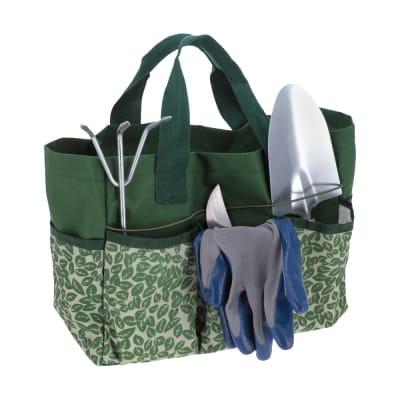 BOLSO Y HERRAMIENTAS JARDINERÍA VERDE 30X15X25 CM