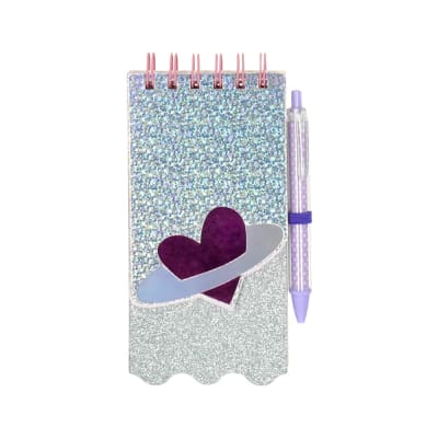 LIBRETA DE ESPIRAL CON BOLÍGRAFO CORAZON SATURNO