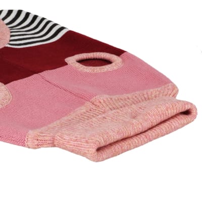 CHALECO TEJIDO LINEAS ROSA/ROJO MASCOTA