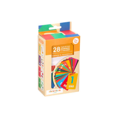 28 TARJETAS CON NÚMEROS Y COLORES PARA NIÑOS