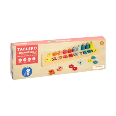 TABLERO DE MADERA LOGARÍTMICO 44,5X14,5X8 CM