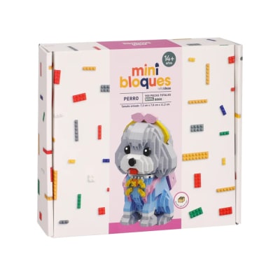 Mini bloques nivel 4 - Perro mochila rosa